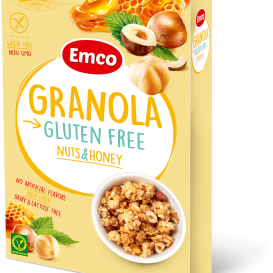 Emco Gluteeniton Granola Hunaja ja hasselpähkinä 340 g