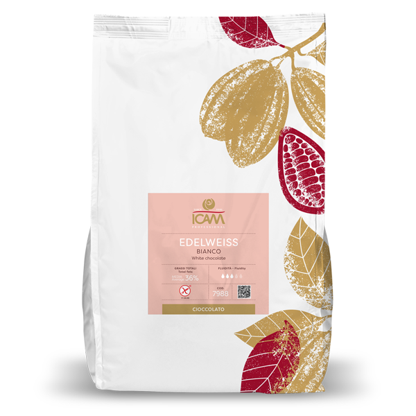 ICAM Valkosuklaa Edelweiss 30 %, 1,5 kg